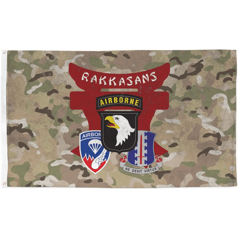 U.S. Army 187th Airborne Infantry "Rakkasans" OCP Camo Indoor Wall Flag