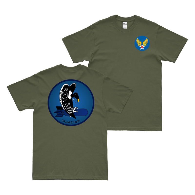 Double-Sided 742nd Bomb Squadron WW2 AAF T-Shirt