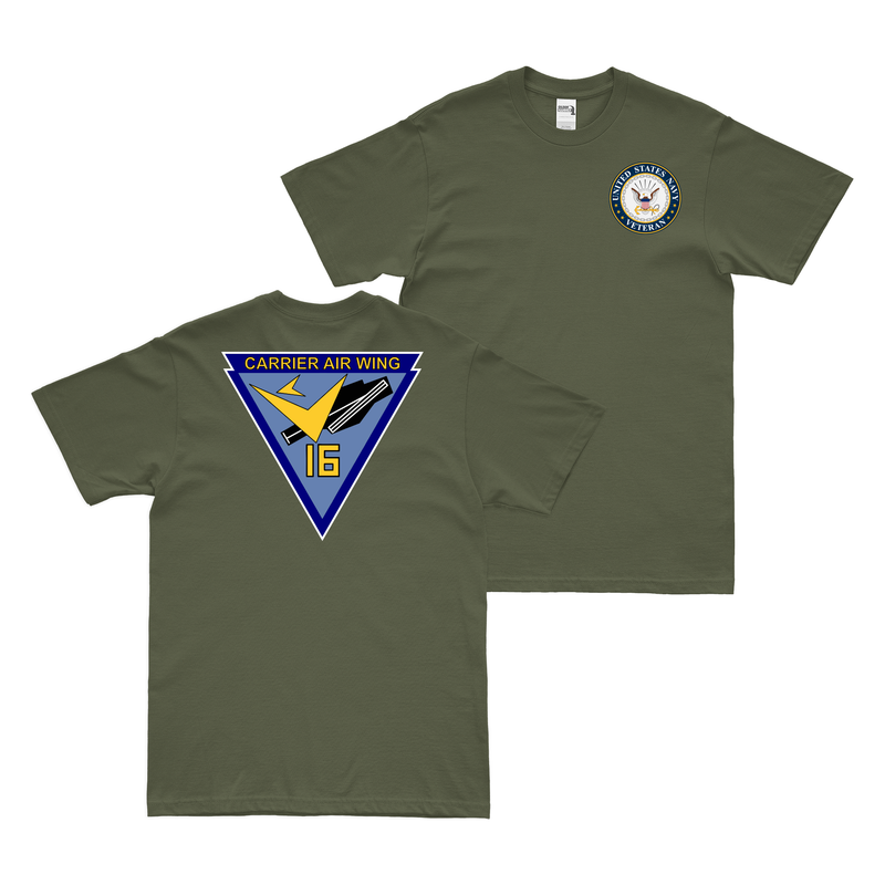 両面 空母航空団第16(CVW-16)退役軍人 Tシャツ