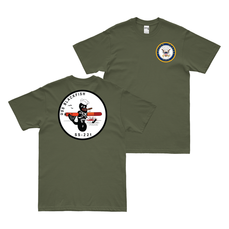 Double-Sided USS Blackfish (SS-221) T-Shirt