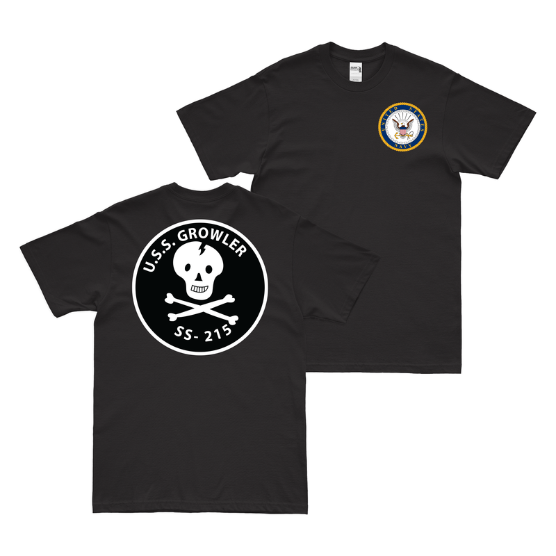 Double-Sided USS Growler (SS-215) Gato-class Submarine T-Shirt