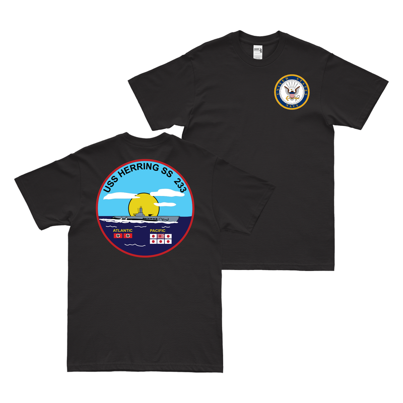 Double-Sided USS Herring (SS-233) Gato-class Submarine T-Shirt