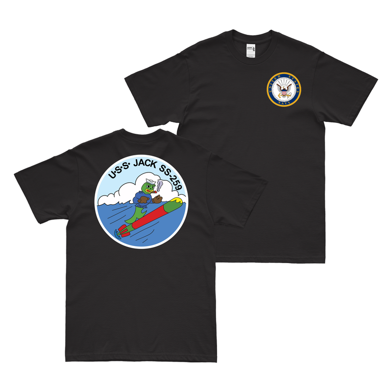 Double-Sided USS Jack (SS-259) Gato-class Submarine T-Shirt