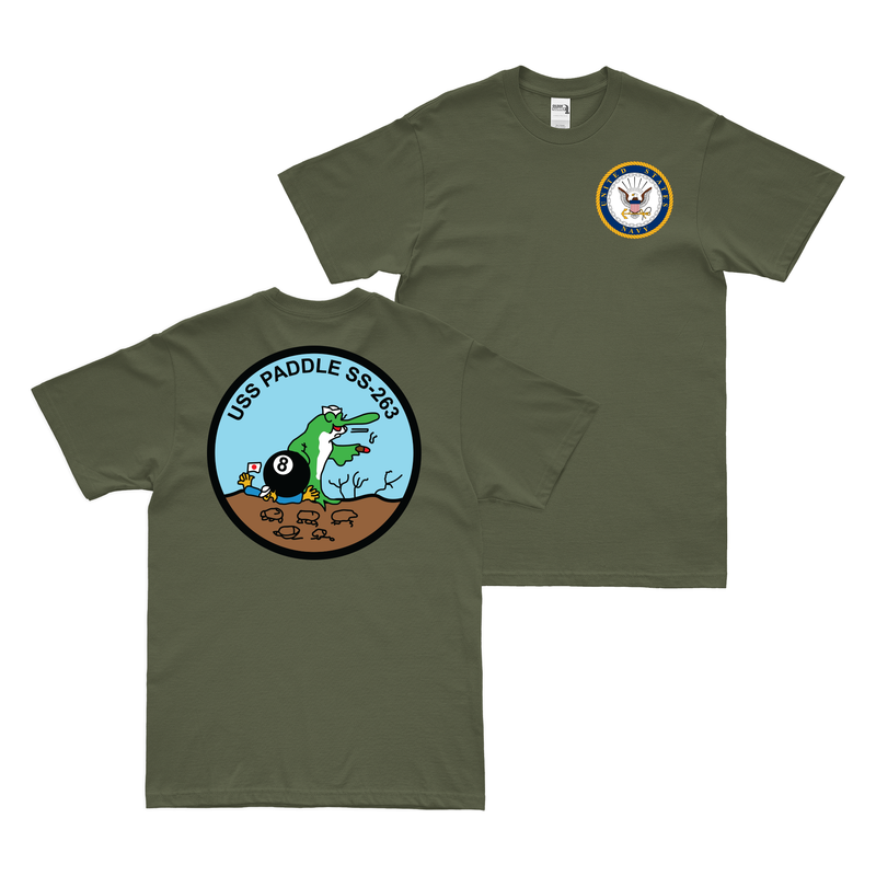Double-Sided USS Paddle (SS-263) Gato-class Submarine T-Shirt