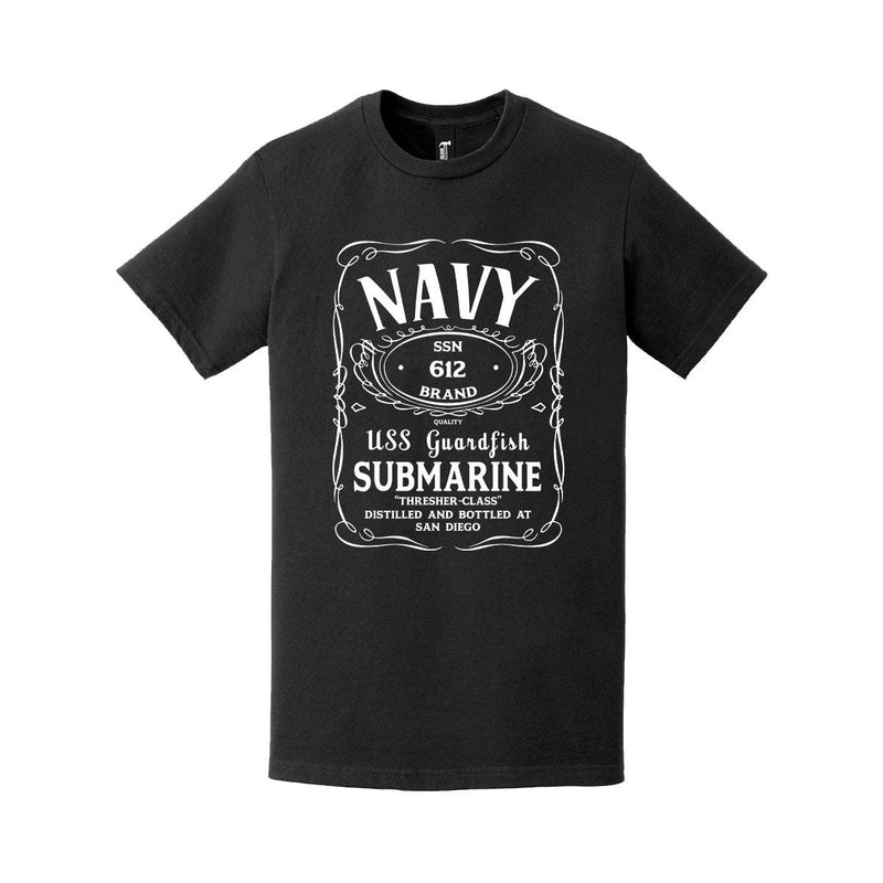 USS Guardfish (SSN-612) Whiskey Label Logo T-Shirt