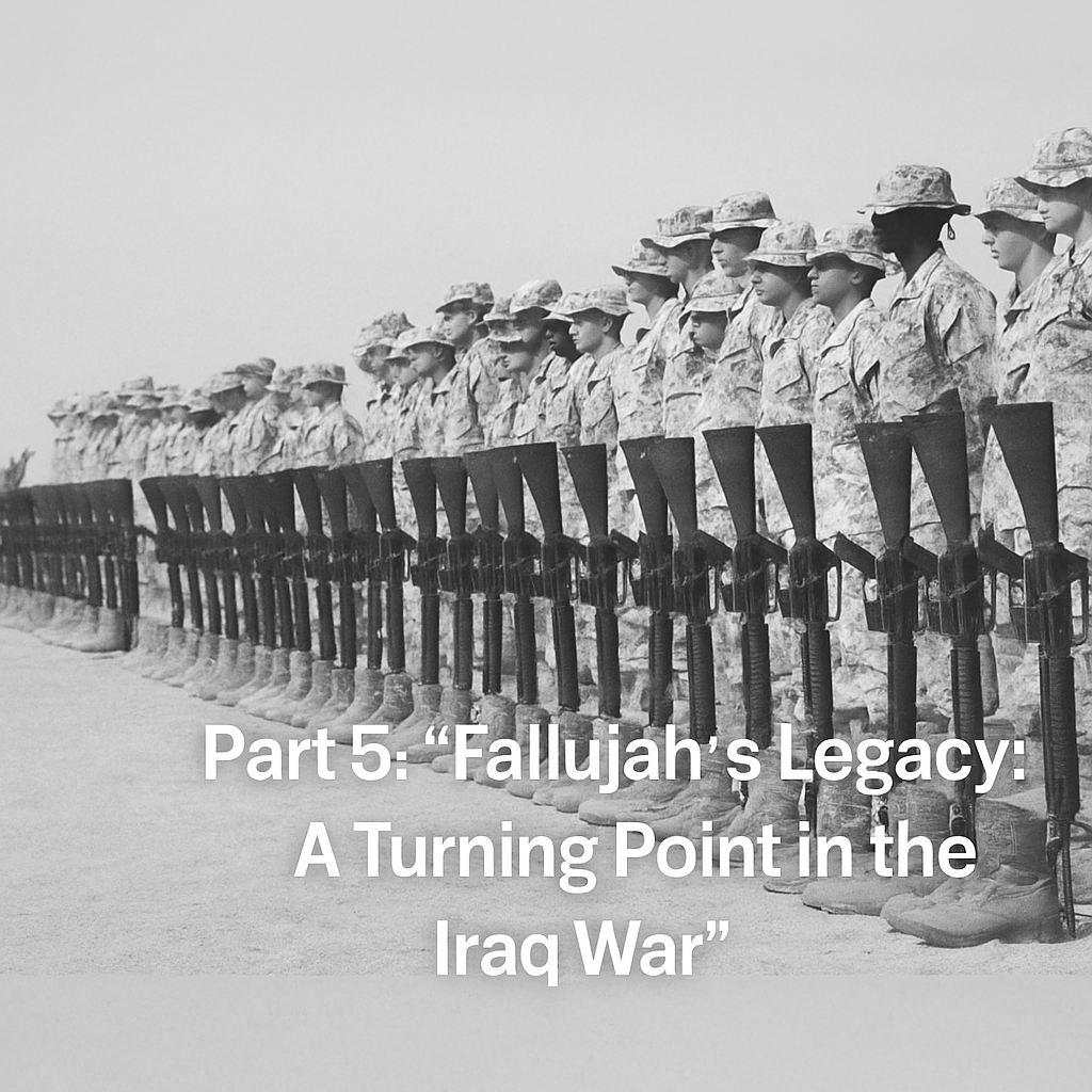 Marines Standing behind rifles and boots to honor fallen Marines with title of article over it