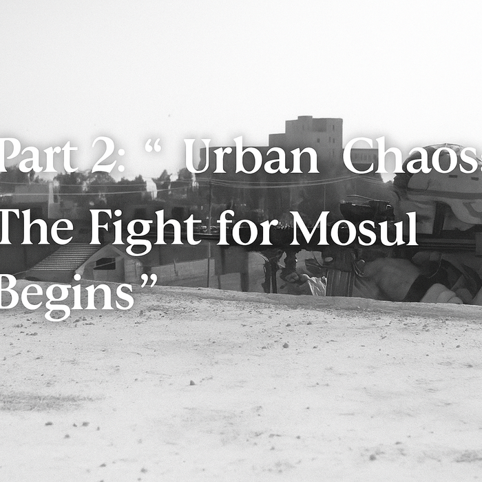 image of soldier taking aim on a Mosul rooftop with the name of the article over it