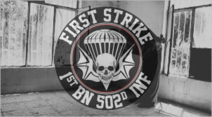 1-502 Infantry Regiment Insignia over image of the crime scene 