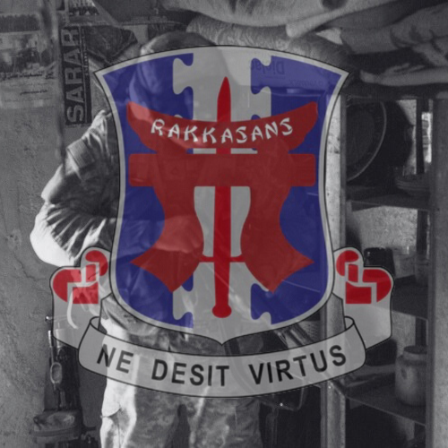3rd Brigade Combat Team (BCT) "Rakkasan" 101st Airborne Division Insignia over an image from operation Iron Triangle