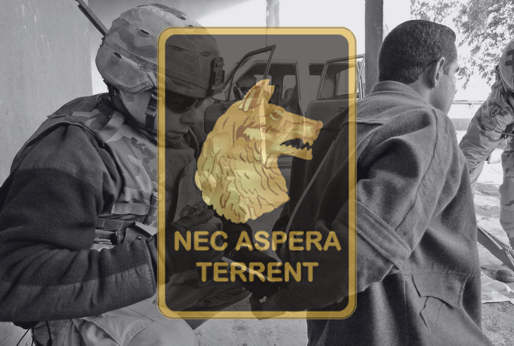 27th Infantry Regiment Insignia over image from Operation Wolfhound Fury II