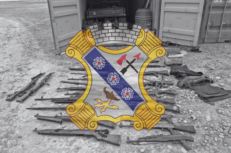 8th Infantry Regiment Insignia over image from Operation Cowpen