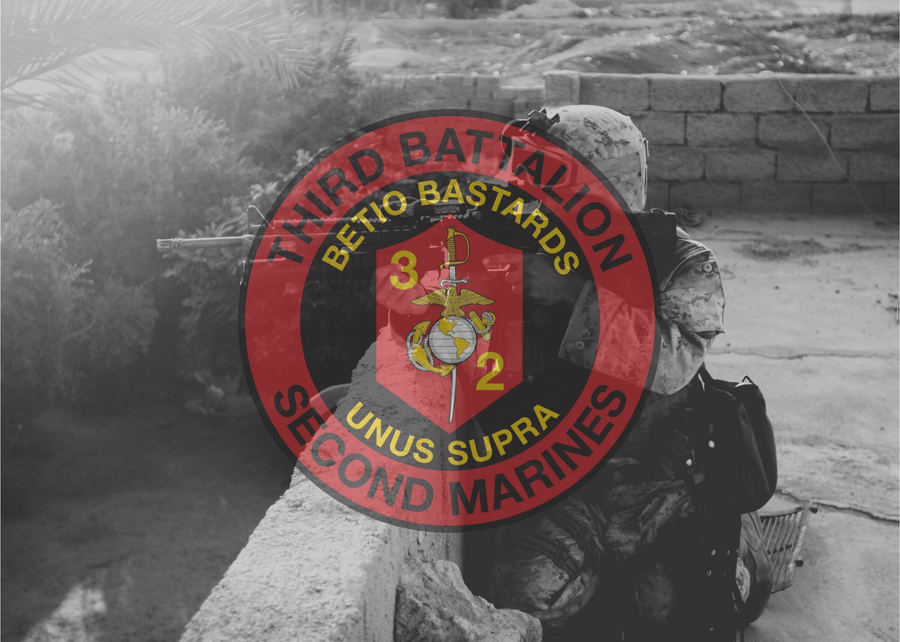 Marine Participating in Operation Spear with 3/2 Insignia over image