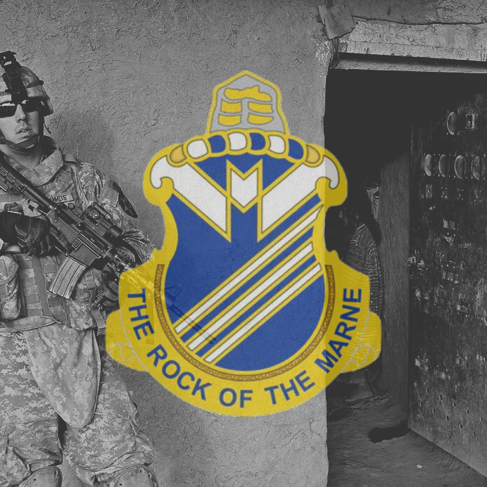 38th Infantry Regiment Insignia over image from Operation Rock Jackhammer