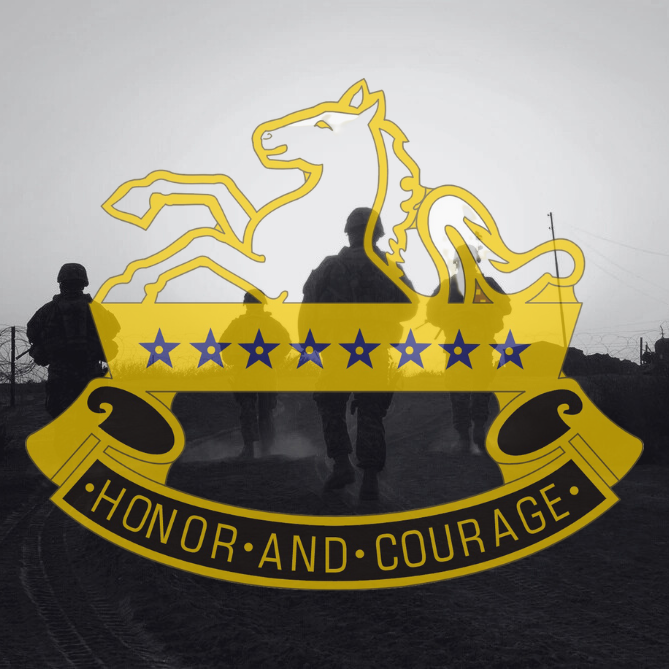 8th Cavalry Regiment Insignia over Image from Operation Colt