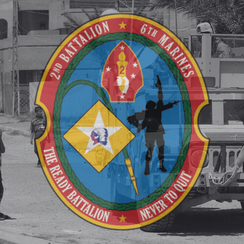 2nd Battalion, 6th Marines Insignia over image from Operation Alljah