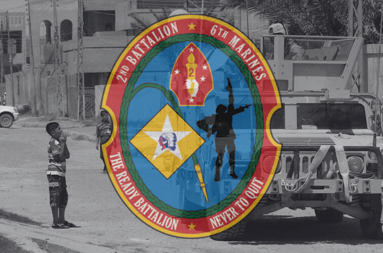 2nd Battalion, 6th Marines Insignia over image from Operation Alljah