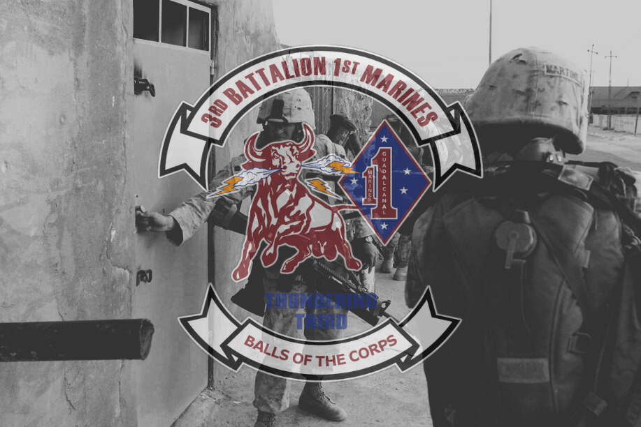 3rd Battalion, 1st Marines Insignia over image from Operation River Gate