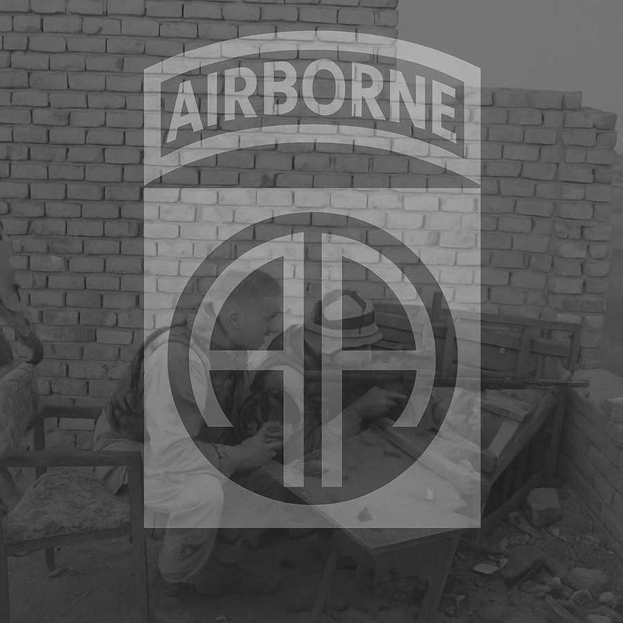 82nd Airborne Division soldiers operate from a make shift machine gun nest