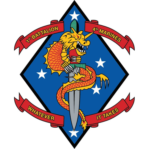 1st Battalion, 4th Marines (1/4 Marines) Logo Emblem Crest Insignia