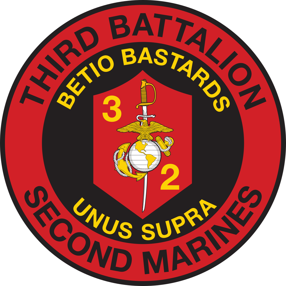 3rd Battalion, 2nd Marines (3/2 Marines) Unit Logo Insignia Emblem
