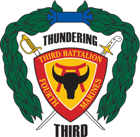 3rd Battalion, 4th Marines (3/4 Marines) Logo Emblem Crest Insignia