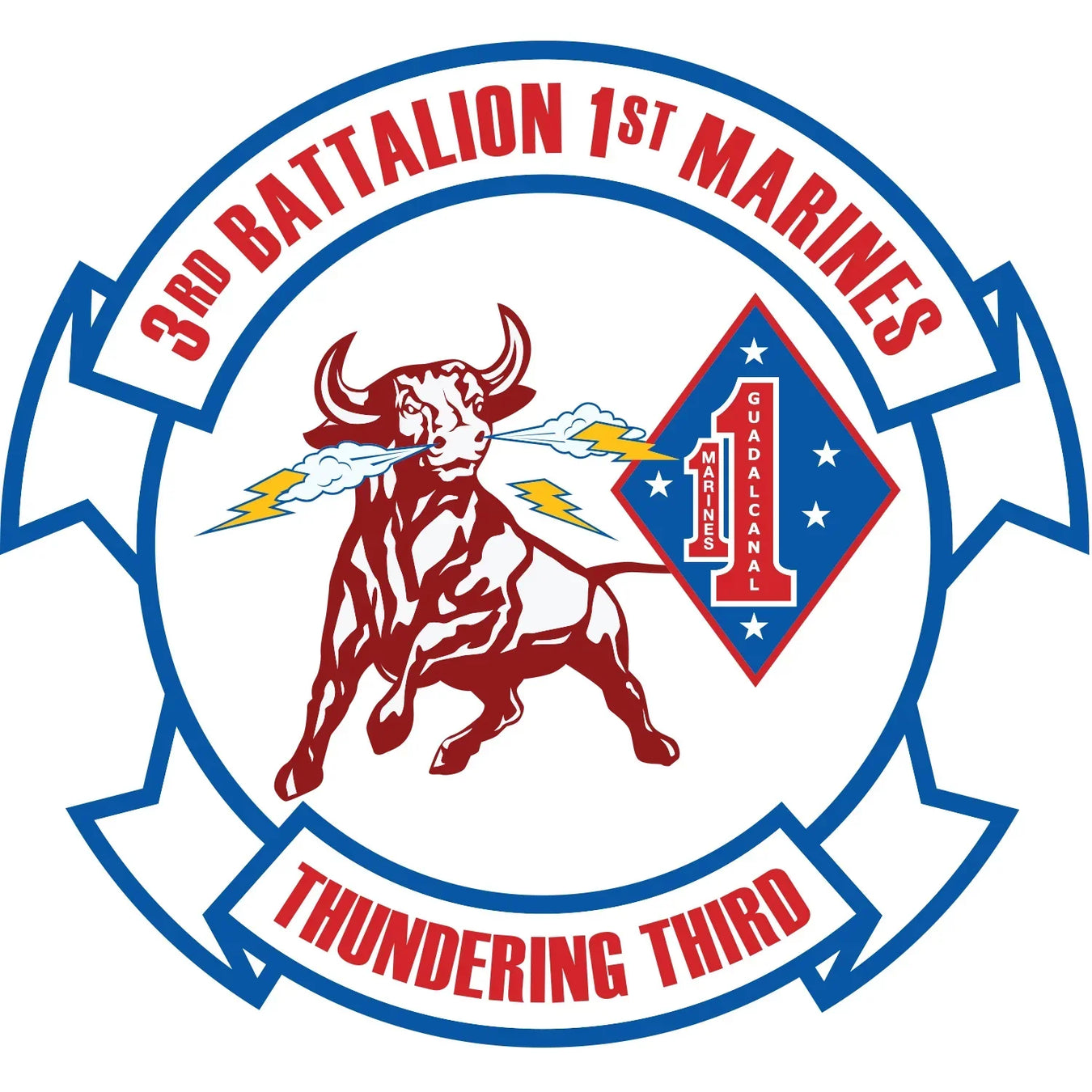 3rd Battalion, 1st Marines (3/1 Marines) Unit Logo Emblem Crest