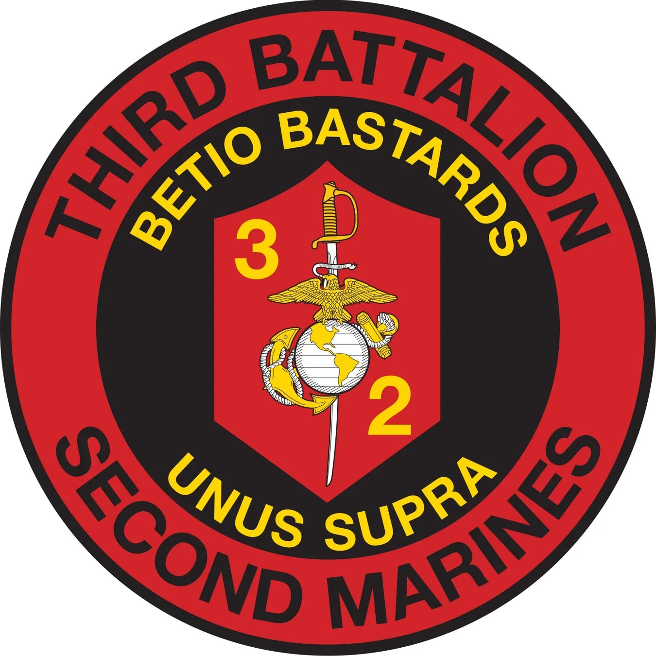 3rd Battalion, 2nd Marines (3/2 Marines) Unit Logo Insignia Emblem