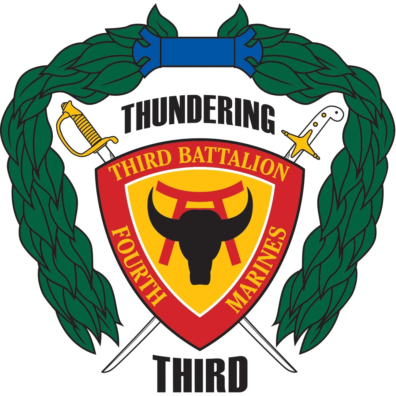 3rd Battalion, 4th Marines (3/4 Marines) Logo Emblem Crest Insignia