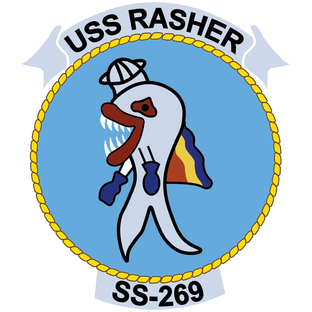 USS Rasher (SS-269) Patch Logo Decal Emblem Crest Insignia