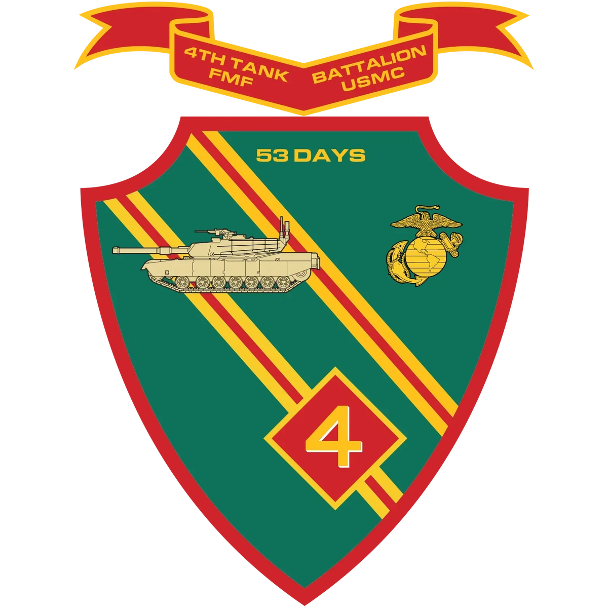 Tank Unit Logo 4th Tank Battalion USMC Merchandise: '53 Days' Apparel & Gifts