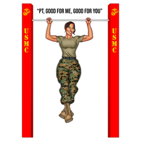 USMC Pin-Up Girl Ari Doing Pull-Ups
