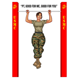 USMC Pin-Up Girl Ari Doing Pull-Ups