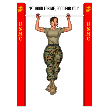 USMC Pin-Up Girl Ari Doing Pull-Ups