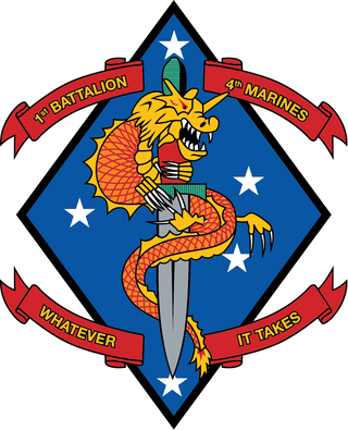 1st Battalion, 4th Marines (1/4 Marines) Logo Emblem Crest Insignia