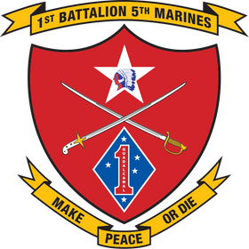 1st Battalion, 5th Marines (1/5 Marines) Logo Emblem Crest Insignia