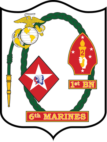 1st Battalion, 6th Marines (1/6 Marines) Logo Emblem Crest Insignia