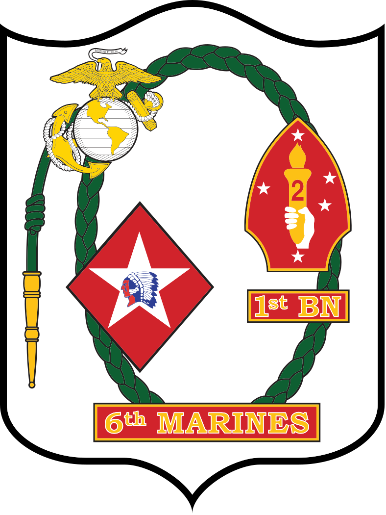 1st Battalion, 6th Marines (1/6 Marines) Logo Emblem Crest Insignia