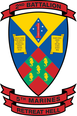 2nd Battalion, 5th Marines (2/5 Marines) Logo Emblem Crest Insignia