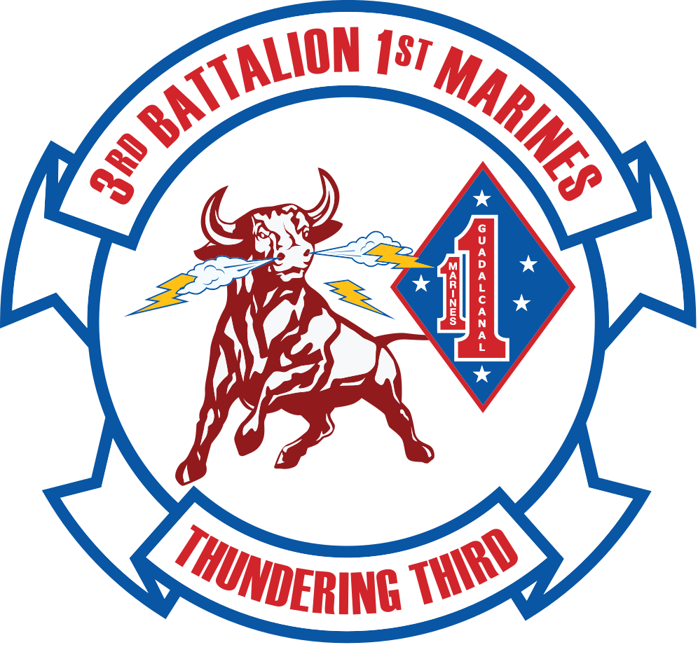 3rd Battalion, 1st Marines (3/1 Marines) Unit Logo Emblem Crest