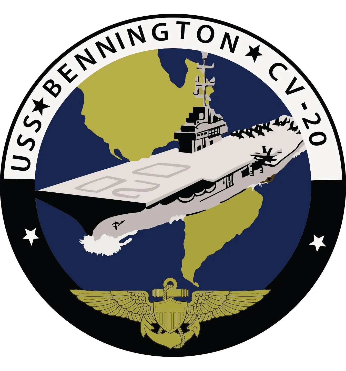 USS Bennington (CV/CVA/CVS-20) Ships Crest Logo Decal Emblem Patch