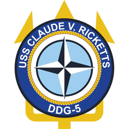 USS Claude V. Ricketts (DDG-5) patch logo decal emblem crest insignia