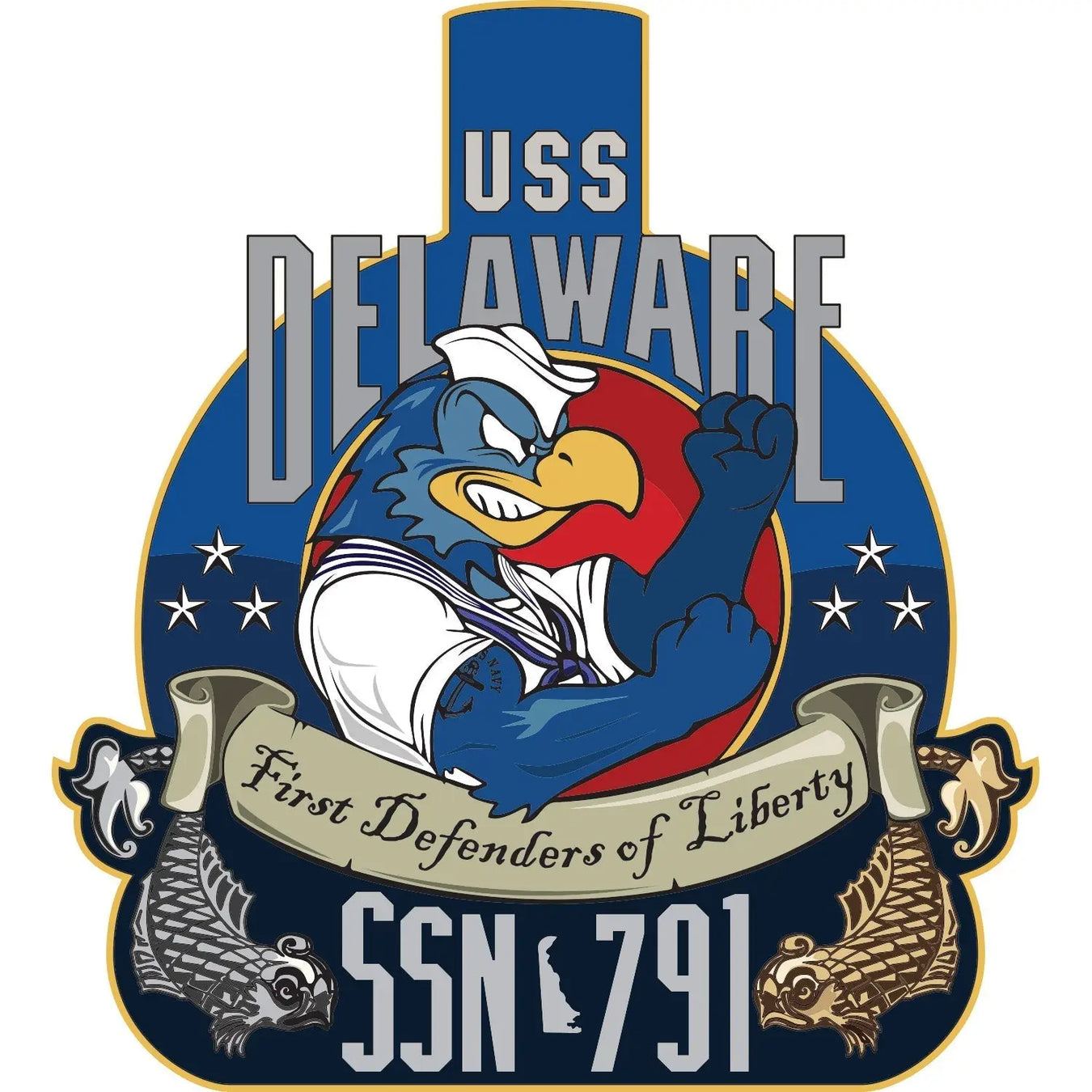 USS Delaware (SSN-791) Patch Logo Decal Emblem Crest Insignia 