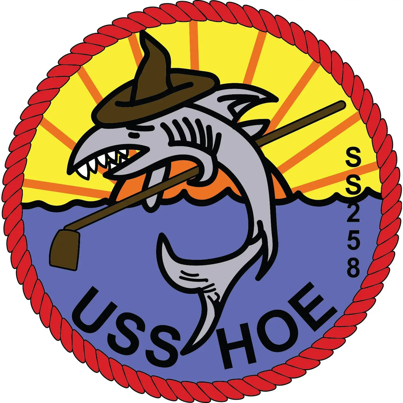 USS Hoe (SS-258) Patch Logo Decal Emblem Crest Insignia 
