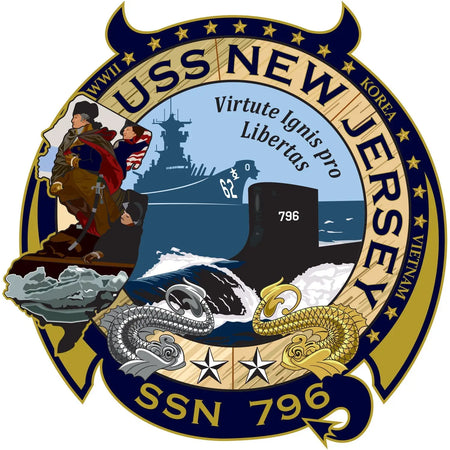 USS New Jersey (SSN-796) Patch Logo Decal Emblem Crest Insignia