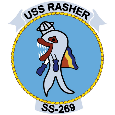 USS Rasher (SS-269) Patch Logo Decal Emblem Crest Insignia