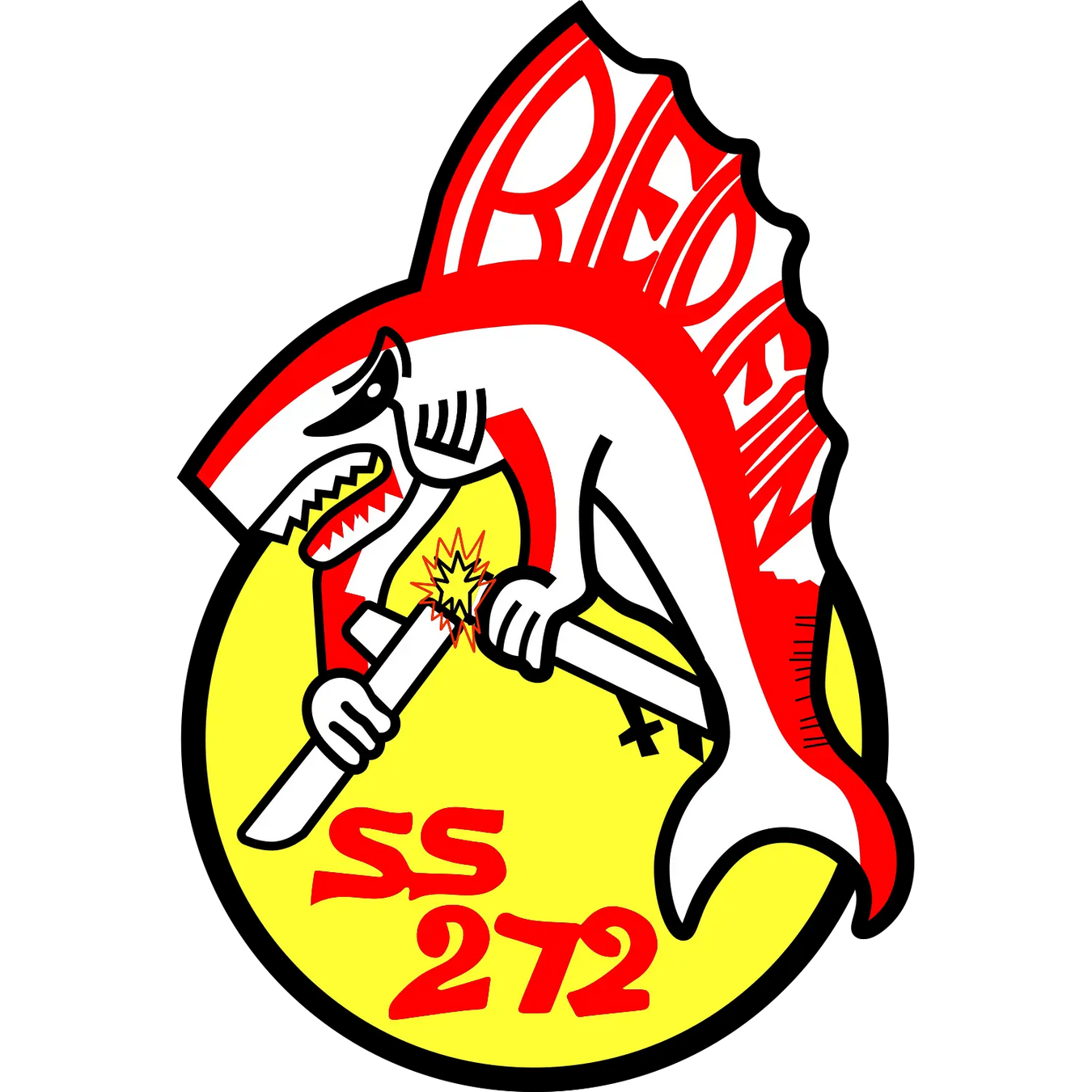 USS Redfin (SS-272) Gato-Class Submarine Logo Decal Emblem Crest Patch Insignia