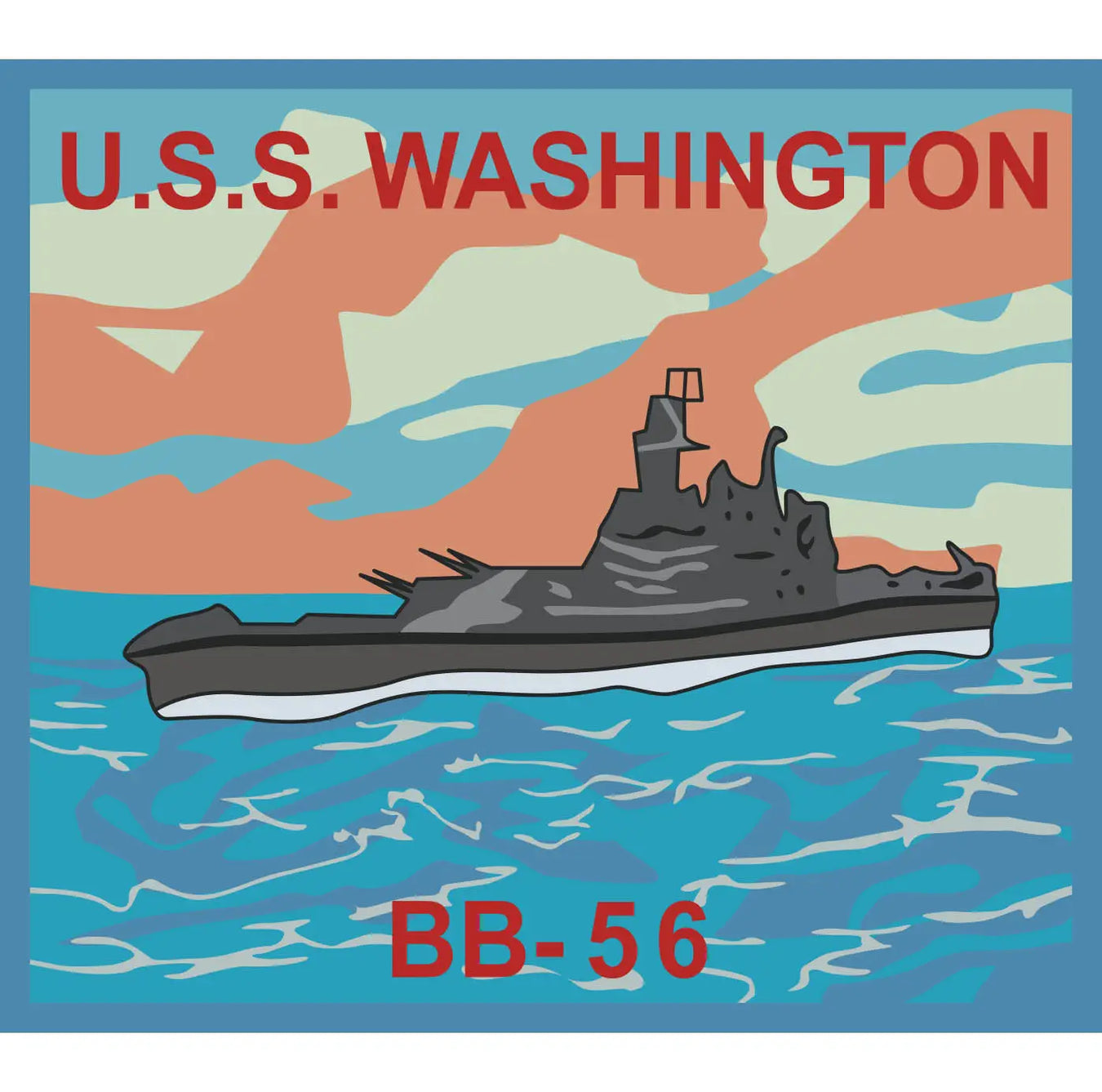 USS Washington (BB-56) Merchandise - Shop T-Shirts, hoodies, patches, pins, flags, decals, hats and more.
