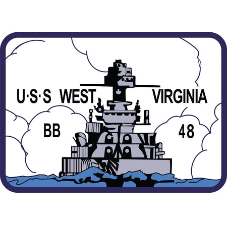 USS West Virginia (BB-48) Merchandise - Shop T-Shirts, hoodies, patches, pins, flags, decals, hats and more.