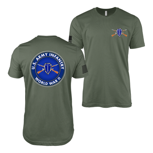 Double-Sided U.S. Army Infantry WW2 Legacy T-Shirt Tactically Acquired Military Green Small 