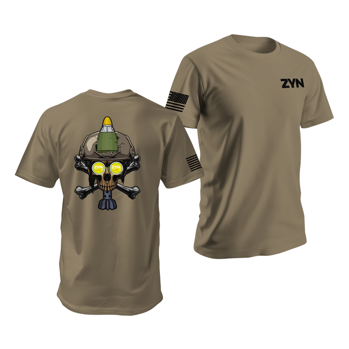 Zyn Mortarman 11C 0341 Skull T-Shirt Tactically Acquired   